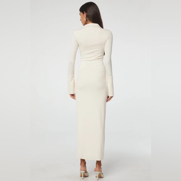 $235 THE LINE by K CANDELA MAXI RIBBED VANILLA CREAM JOAH BROWN REVOLVE SKIMS - Picture 10 of 16